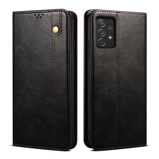 Oil Wax Leather Galaxy A31 Case Magnetic Wallet Stand Slim Classical
