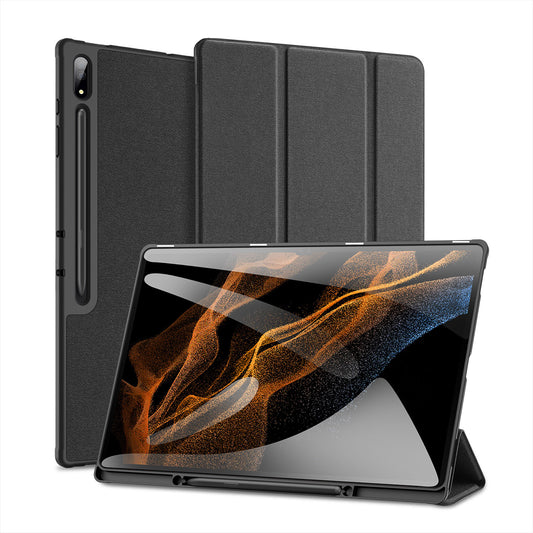 Domo Flip Samsung Galaxy Tab S9 Ultra Leather Case Smart Magnetic Tri-fold Stand