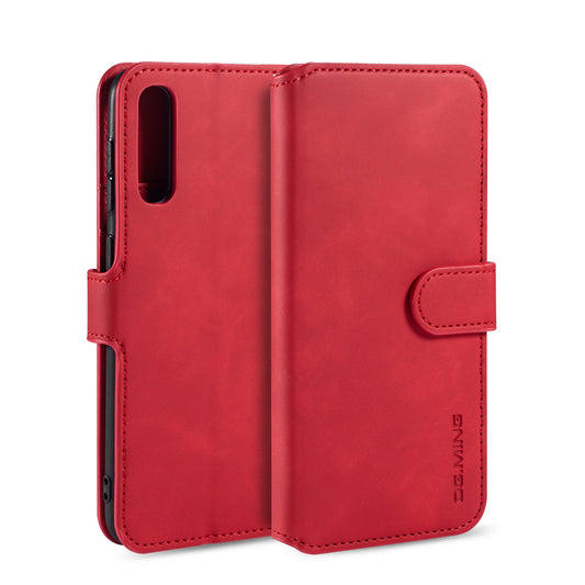 Retro Edge Galaxy A50 Leather Case Flip Stand Buckle with Hand Strap