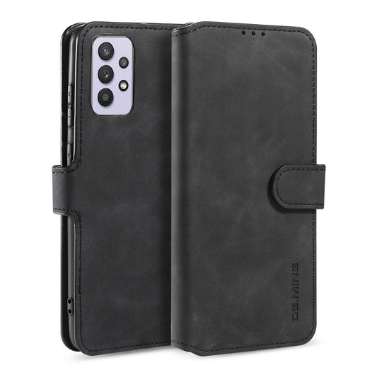 Retro Edge Galaxy A32 Leather Case Flip Stand Buckle with Hand Strap
