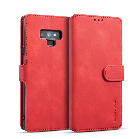 Retro Edge Galaxy Note9 Leather Case Flip Stand Buckle with Hand Strap