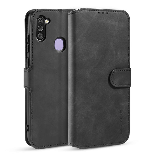 Retro Edge Galaxy A11 Leather Case Flip Stand Buckle with Hand Strap