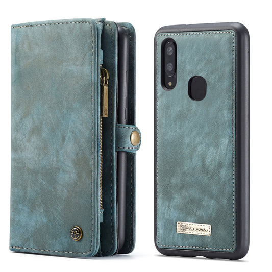 Multifunctional Wallet Galaxy A50 Leather Case Detachable 2 In 1 Flip Zipper with Hand Strap