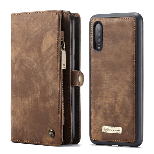 Multifunctional Wallet Galaxy A70 Leather Case Detachable 2 In 1 Flip Zipper with Hand Strap