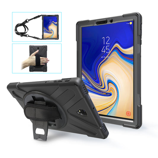 Pirate King Galaxy Tab S4 Case 360 Rotating Stand with Hand Holder Shoulder Strap