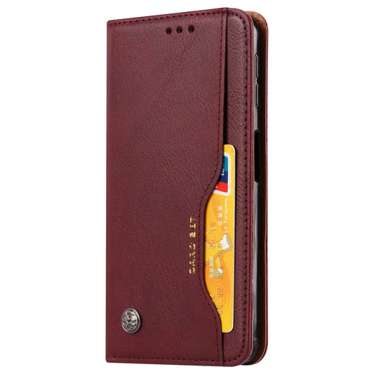 Classical Knead Galaxy A70 Leather Case Flip Stand Wallet with Notes Pocket