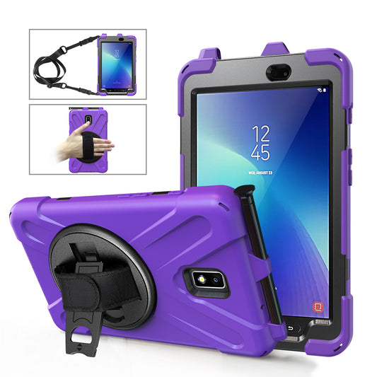 Pirate King Galaxy Tab Active2 Case 360 Rotating Stand Hand Holder Shoulder Strap