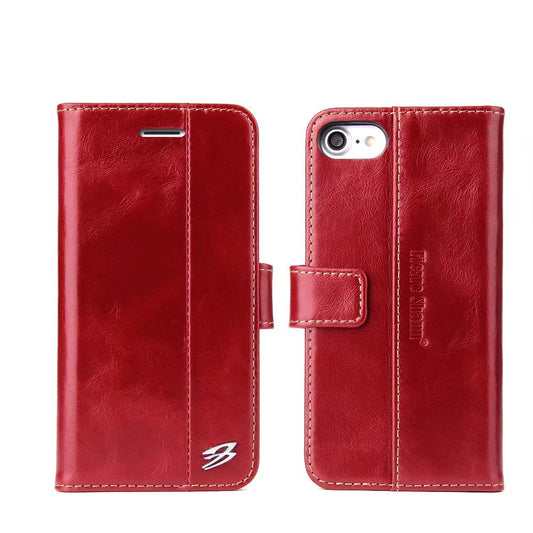 West Gun iPhone 7 Genuine Leather Case Classical Wallet Stand
