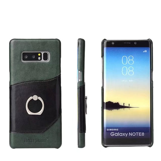 Mighty Knight Galaxy Note8 Genuine Leather Cover Build-in Ring Holder Kickstand