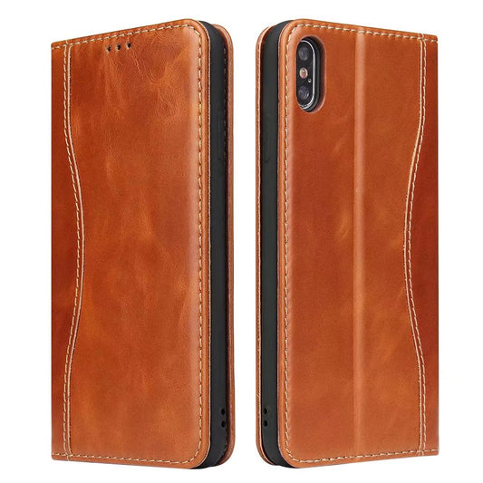 West Gun iPhone X Xs Genuine Leather Case Classical Wallet Stand