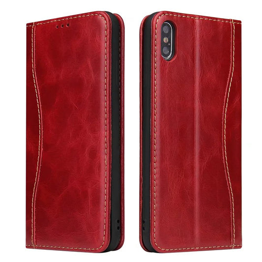 West Gun iPhone Xs Max Genuine Leather Case Classical Wallet Stand