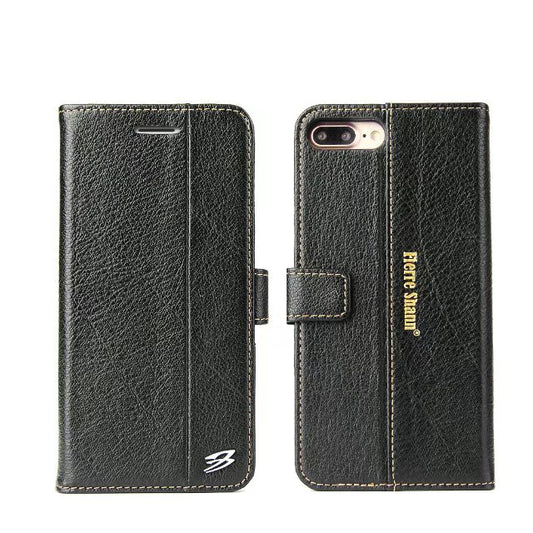 West Gun iPhone 8 Plus Genuine Leather Case Classical Wallet Stand