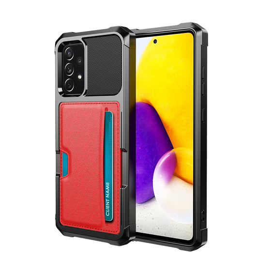 Car Magnetism Galaxy A52s TPU Cover with Leather Card Holder Slim