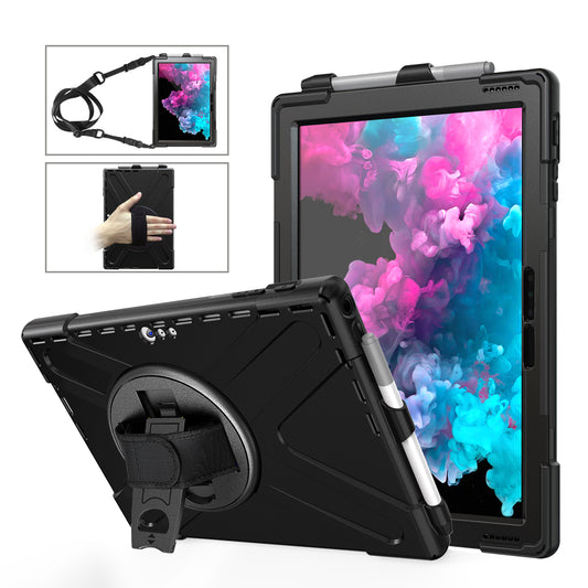 Pirate King Microsoft Surface Pro 7+ Case 360 Rotating Stand Holder Shoulder Strap