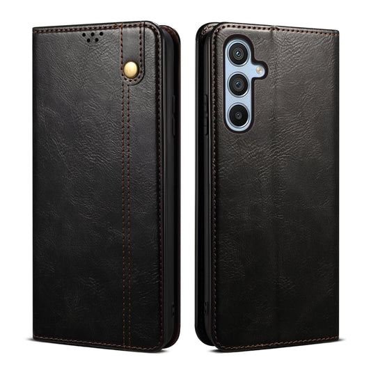 Oil Wax Leather Galaxy A05s Case Magnetic Wallet Stand Slim Classical